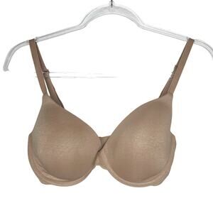 VICTORIA'S SECRET Uplift Semi Demi Underwire Push Up Bra Lined Nude Size 34DD